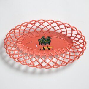 Vintage Plasmetl Sebring Florida Plastic Painted Souvenir Bread Bun Basket